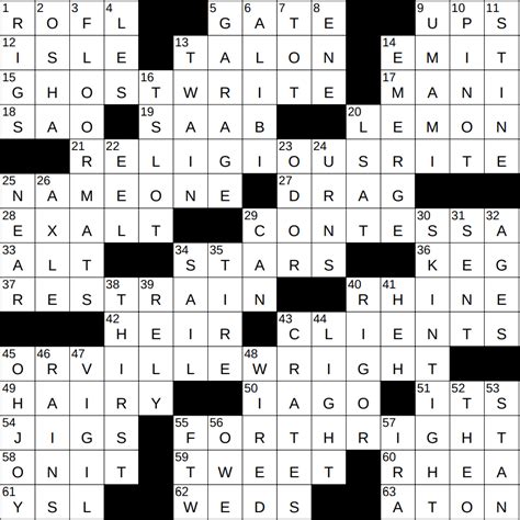 why ysl in new york times crossword|0701.